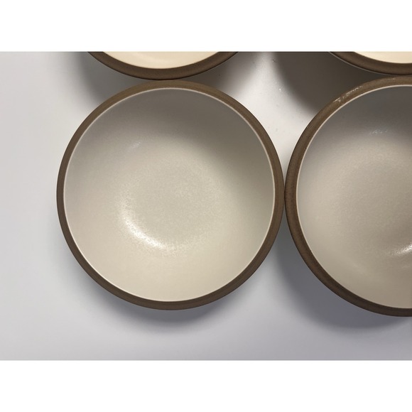 Dansk China SANTIAGO WHITE Cereal Bowl *NEW*  SET of 4 | Beige Body Tan Edge - Picture 7 of 14